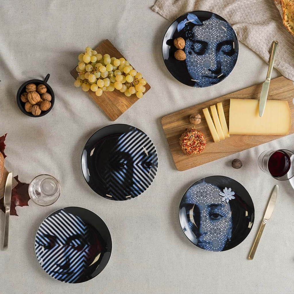 Ibride - Set de 4 assiettes en porcelaine 21 cm Osorio