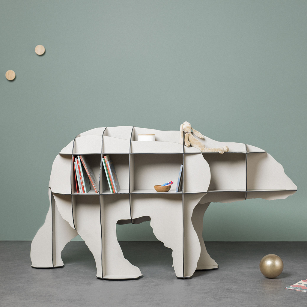 Ibride - JUNIOR - grande bibliothèque ours blanc