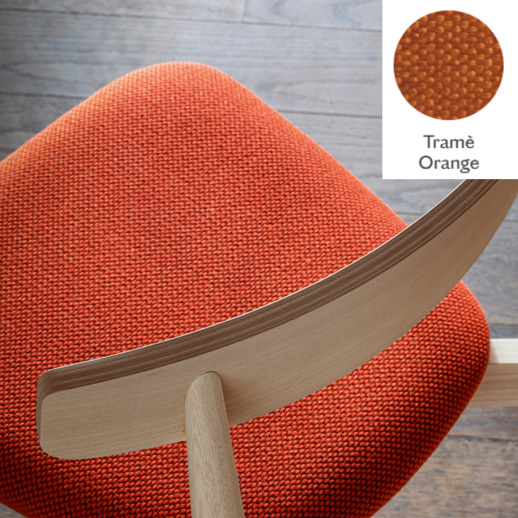 Miniforms - CLARETTA - Chaise haute en bois frêne et tissus orange