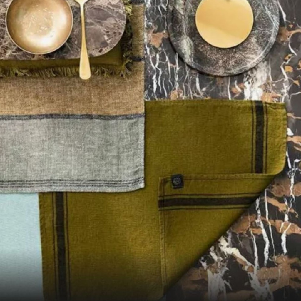 Haomy - OLBIA - Set de 2 set de table olive