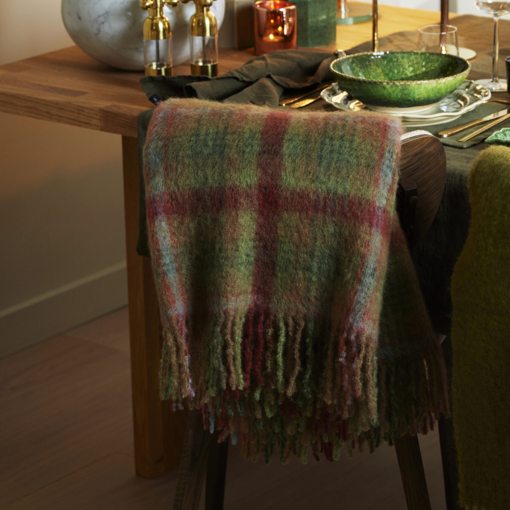 Stackelberg - Mohair Blanket Moss & Fired Earth Check