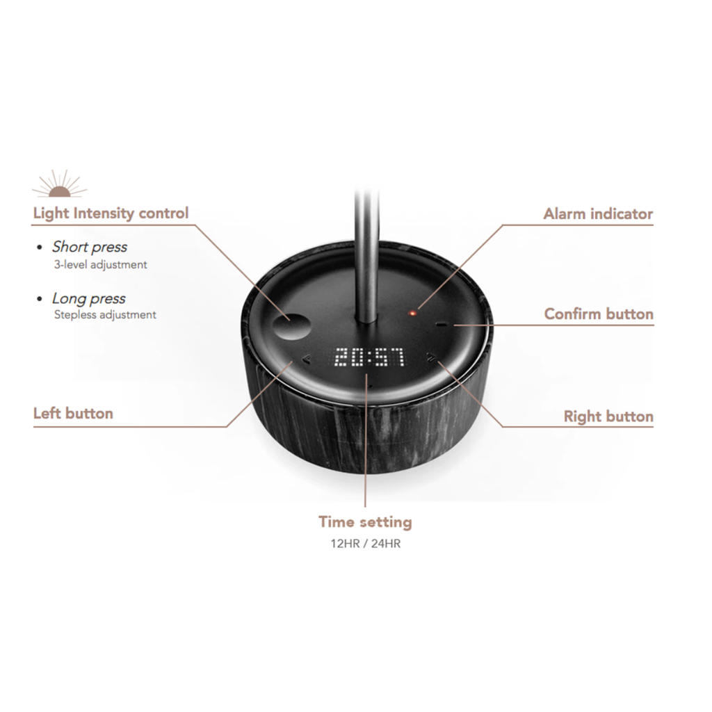 DaqiConcept - CHIRP - Réveil lumineux Black Silver