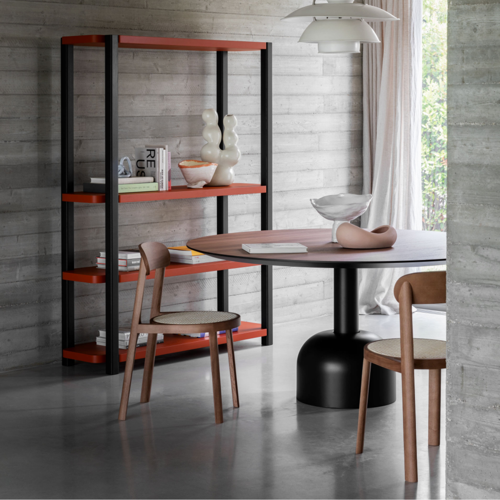 Miniforms - BRULLA - Chaise en noyer et cannage