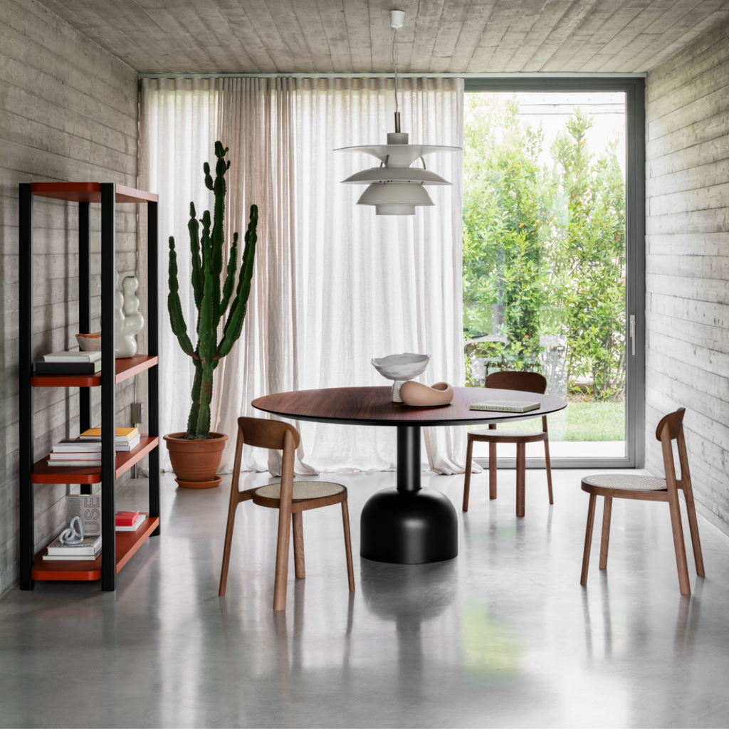 Miniforms - BRULLA - Chaise en noyer et cannage