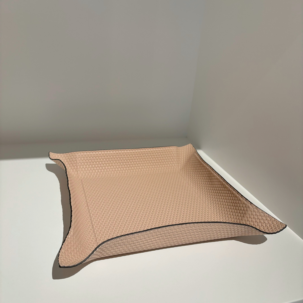 Giobagnara - JACK - Grand plateau en cuir texturé rose 