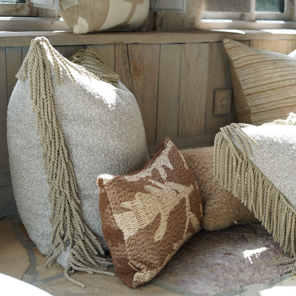 Omar - PHILIPPA - Coussin GREY/BEIGE 65x65 cm