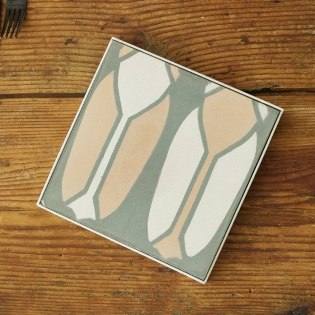 Monochromic - Dessous de plat vert et pêche "MUETTE"