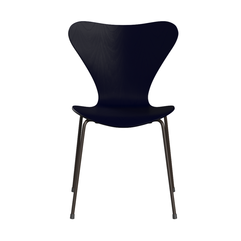 Fritz Hansen - Chaise en bois bleu nuit "SERIES 7™ 3107"