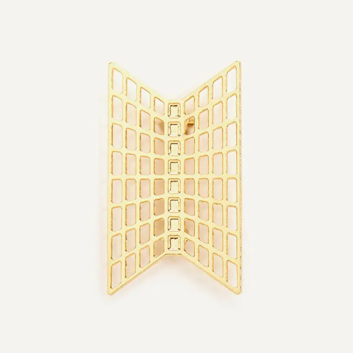 DJV. - Broche dorée "TUILERIES PERSPECTIVE"
