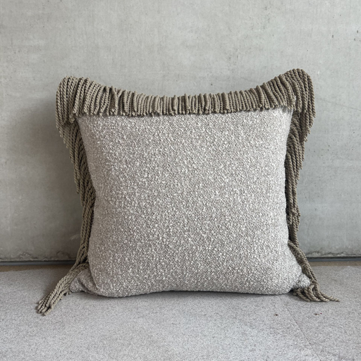 Omar - Coussin gris/beige 65x65 cm "PHILIPPA"