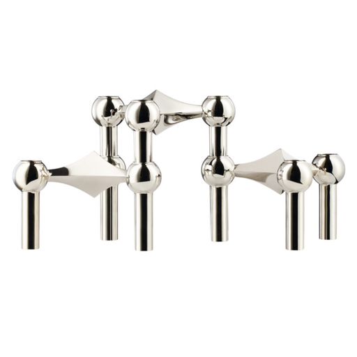 STOFF NAGEL - Set de 3 bougeoirs chrome