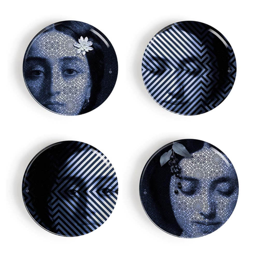 Ibride - Set de 4 assiettes en porcelaine 21 cm "Osorio"