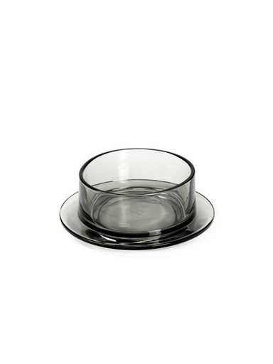 Valerie_objects - Plat gris transparent "DISHES TO DISHES"