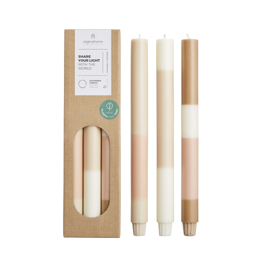 Original Home - Lot de 3 bougies Rose/Beige