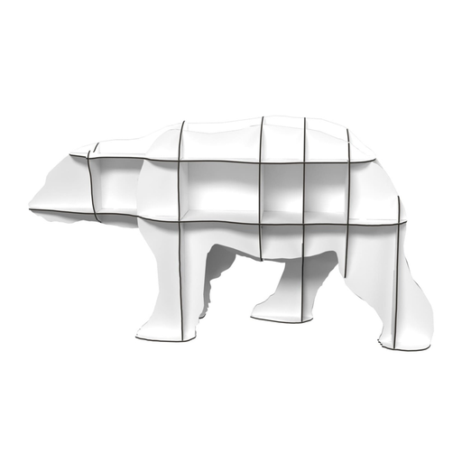 Ibride - Grande bibliothèque ours blanc "JUNIOR"