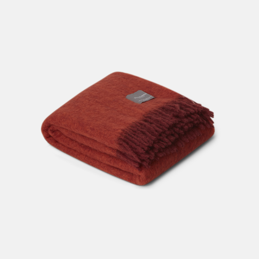 Stackelberg - Plaid en mohair "FIRED EARTH & JAFFA ORANGE"